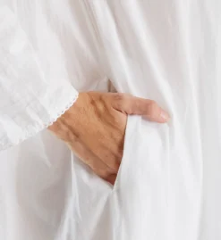 La Cera 100% Cotton Woven Long Sleeve Long Gown 1181A -Simone Perele Bikinis Shop la cera lace01 1181a cs2