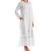 La Cera 100% Cotton Woven Long Sleeve Long Gown 1181A