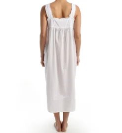 La Cera 100% Cotton Woven Embroidered Pinafore Gown 1205G -Simone Perele Bikinis Shop la cera lace01 1205g bs