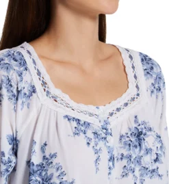 La Cera 100% Cotton Woven Printed Floral Button Front Robe 1211R -Simone Perele Bikinis Shop la cera lace01 1211r cs1