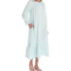 La Cera 100% Cotton Woven Crochet Long Sleeve Robe 1250R