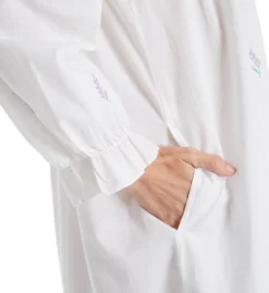 La Cera 100% Cotton Woven Embroidery Long Sleeve Gown 1283R -Simone Perele Bikinis Shop la cera lace01 1283r cs2