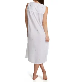 La Cera 100% Cotton Woven Sleeveless Long Nightgown 1286G -Simone Perele Bikinis Shop la cera lace01 1286g bs