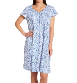 La Cera Cotton Knit Short Sleeve Sleepshirt 1555C