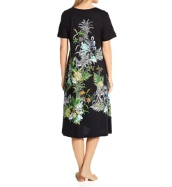 La Cera 100% Cotton Knit Short Sleeve Lounge Dress 2523 -Simone Perele Bikinis Shop la cera lace01 2523 bs