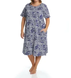 La Cera 100% Cotton Knit Short Sleeve Lounge Dress 2523 -Simone Perele Bikinis Shop la cera lace01 2523 cs6