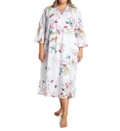 La Cera 100% Cotton Voile Lined Hummingbird Print Caftan 3055 -Simone Perele Bikinis Shop la cera lace01 3055 cs6