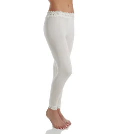 Linda Hartman Silk Knit Legging With Lace Waistband And Cuff 774025