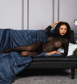 LoveMoi Wild Leopard Long Sleeve Body Stocking LOV505 -Simone Perele Bikinis Shop lovemoi lmoi01 lov505 cs2