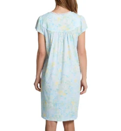 Miss Elaine Silkyknit Floral Short Sleeve Short Gown 203412 -Simone Perele Bikinis Shop miss elaine miss01 203412 bs