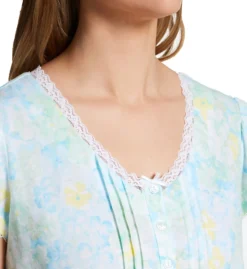 Miss Elaine Silkyknit Floral Short Sleeve Short Gown 203412 -Simone Perele Bikinis Shop miss elaine miss01 203412 cs2