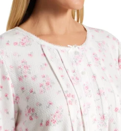 Miss Elaine Honeycomb Floral Long Sleeve Short Gown 231842 -Simone Perele Bikinis Shop miss elaine miss01 231842 cs1