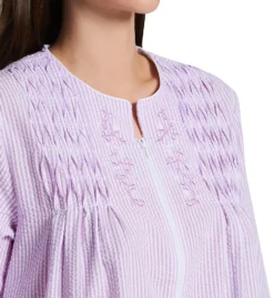 Miss Elaine Seersucker Long Sleeve Long Zip Robe 862612 -Simone Perele Bikinis Shop miss elaine miss01 862612 cs2