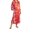 N By Natori Hibiscus Zip Caftan QC0086