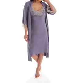 Natori Luxe Shangri-La Long Robe E74056 -Simone Perele Bikinis Shop natori nat001 e74056 cs5