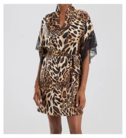 Natori Luxe Leopard Wrap With Lace H74154
