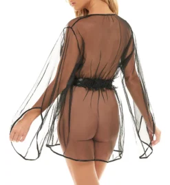 Oh La La Cheri Sydney Tulle Robe With Satin Sash 1174 -Simone Perele Bikinis Shop oh la la cheri ohla01 1174 bs