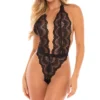 Oh La La Cheri Alessa High Leg Scalloped Lace Teddy 5211153