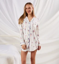 PJ Salvage It's A Wineful Life Butter Jersey Sleepshirt RGWLNS -Simone Perele Bikinis Shop pj salvage pjsa01 rgwlns cs2