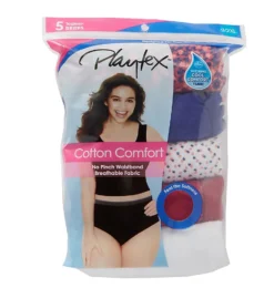 Playtex Cotton Comfort Plus Size Brief Panty - 5 Pack PLCCBF -Simone Perele Bikinis Shop playtex play01 plccbf cs1