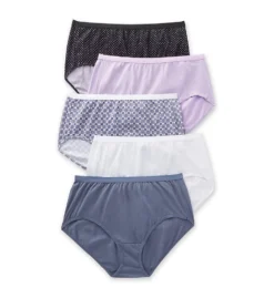 Playtex Cotton Comfort Plus Size Brief Panty - 5 Pack PLCCBF -Simone Perele Bikinis Shop playtex play01 plccbf cs2