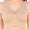 Rhonda Shear Seamless Leisure Bra With Lace Neckline 9204
