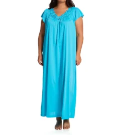 Shadowline Rosebud Nylon Tricot Short Sleeve 53 Inch Gown 32222 -Simone Perele Bikinis Shop shadowline shdw01 32222 cs6