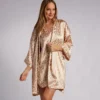 Shadowline Charming Satin Wrap Robe 4510