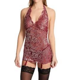 Shirley Of Hollywood Embroidered Chemise And G-string Set 25829