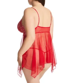 Shirley Of Hollywood Plus Size Floral Sheer Babydoll Set With G-String X26002 -Simone Perele Bikinis Shop shirley of hollywood shir01 x26002 bs