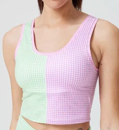 Terez Retro Gingham TLC Crop Bralette W/ Shelf Bra 2821